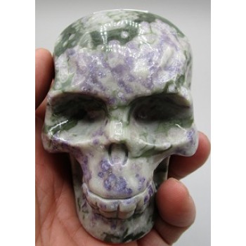 Extra Large Carving - Skull ( about 2.5 inches in Height) - Green Jasper